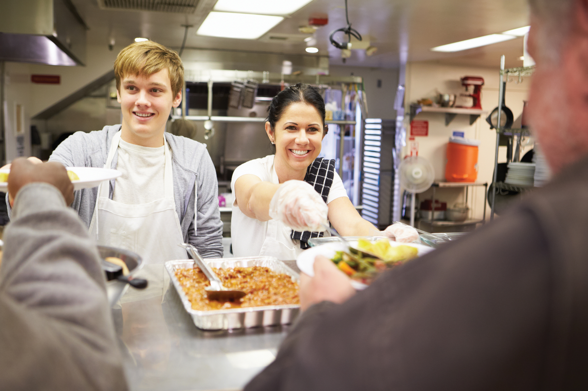 Serving food