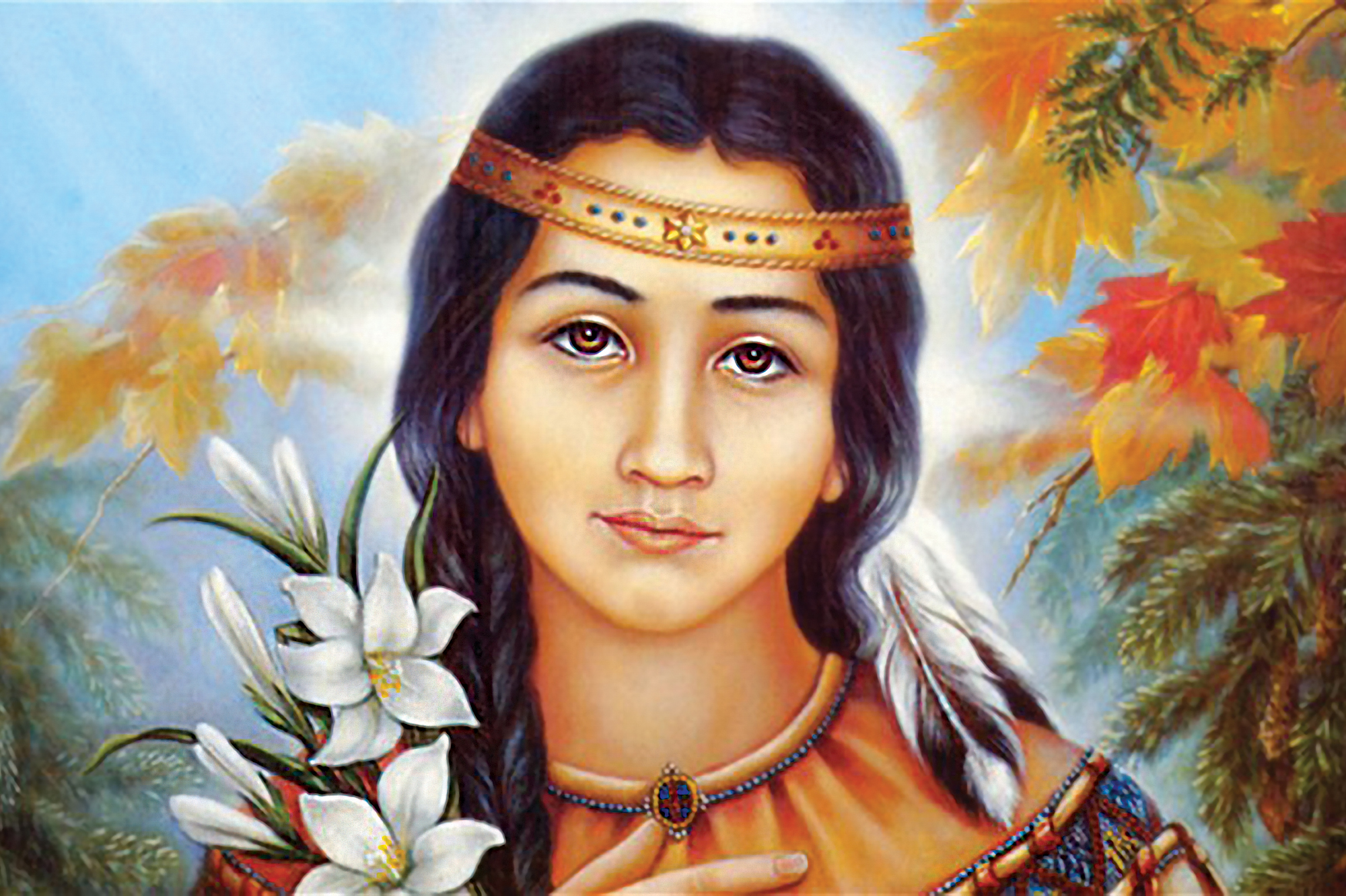 Lily of the Mohawks, Saint Kateri Tekakwitha, Feast Day July 14