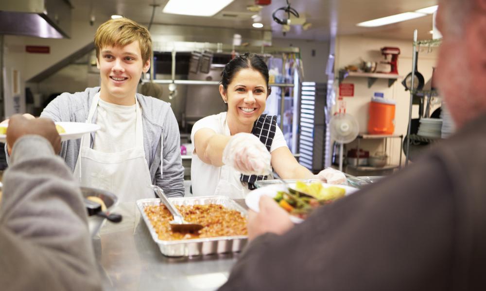 Serving food