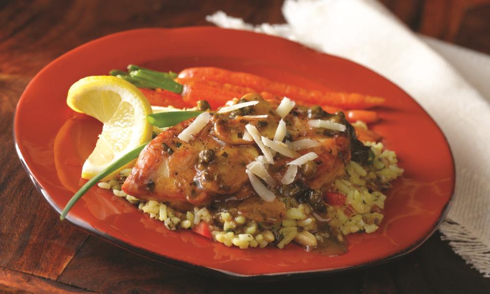 A feast fit for a priest - Chicken piccata with mushrooms