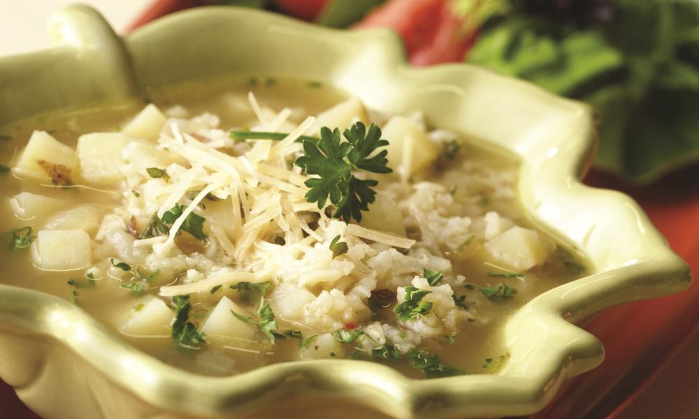 Make Leftovers Gourmet Rice and Potato Soup