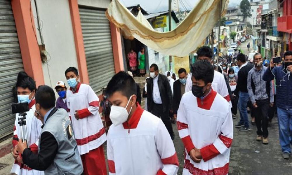 Procession with Bishop Buezo