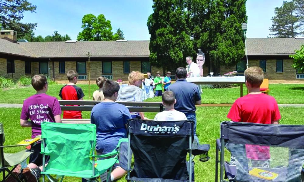 St. Francis Retreat Center in DeWitt – celebrating Mass