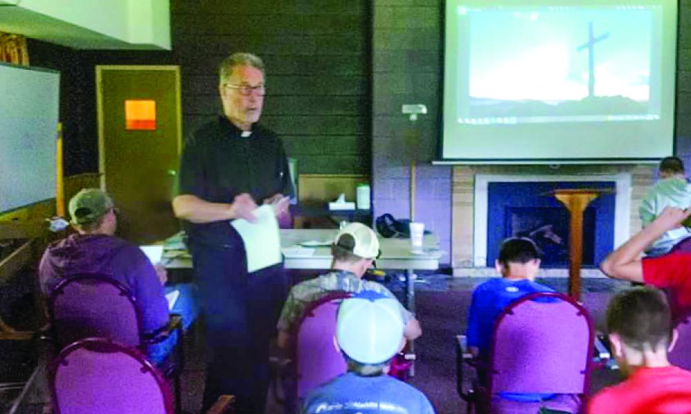 St. Francis Retreat Center in DeWitt – closing talk on courage by Father Mike Murray