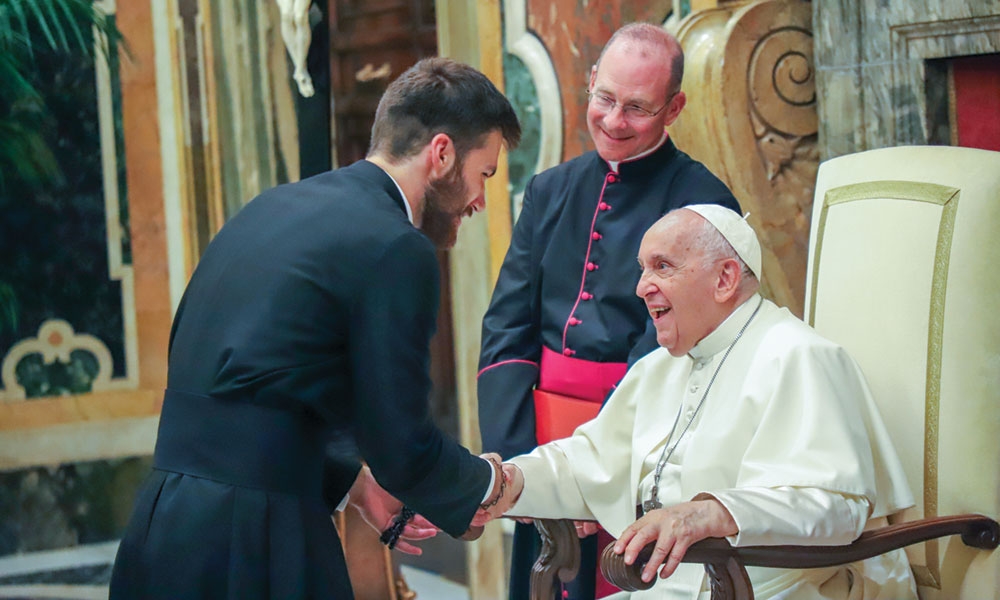 Thomas Crowley meeting Pope Francis