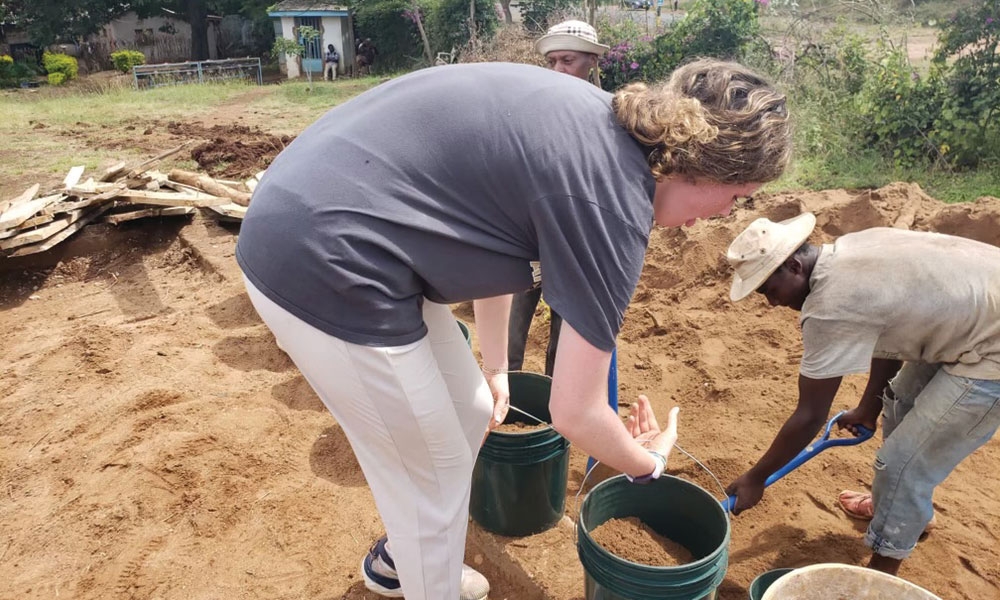 Daley Fitzpatrick working in dirt pit