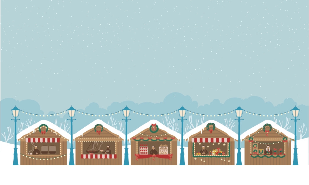 Christmas market illustration