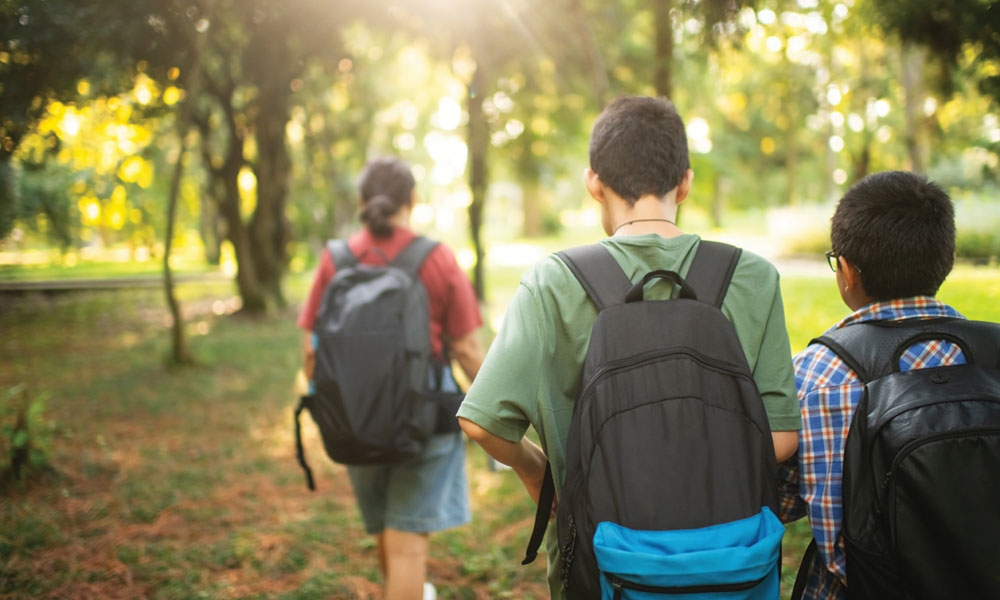Backpackers on a trail