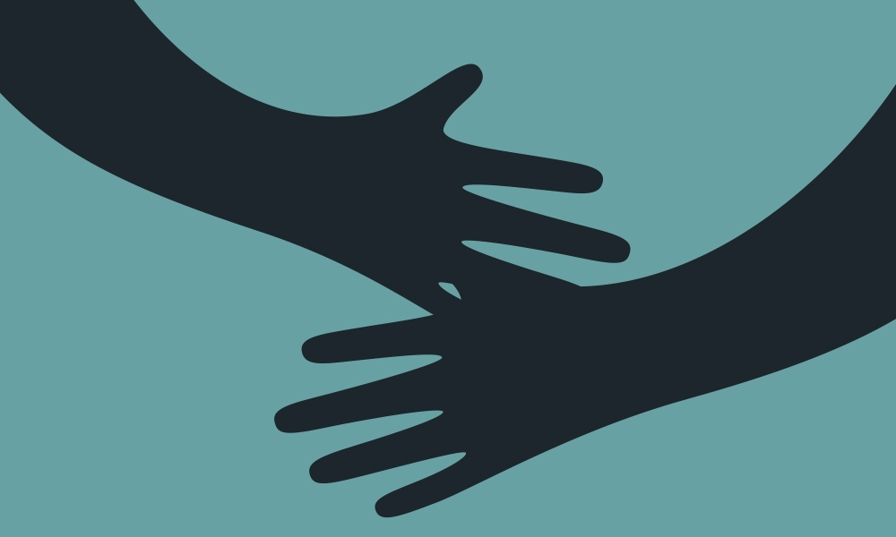 simple illustration of hands overlapping
