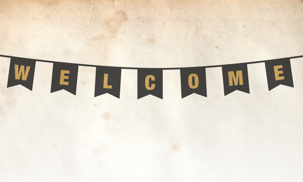 Illustration of a welcome banner