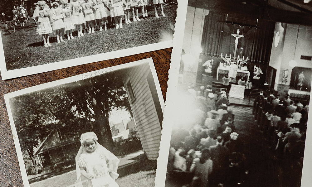 Collage of old photographs of St. Michael's Parish