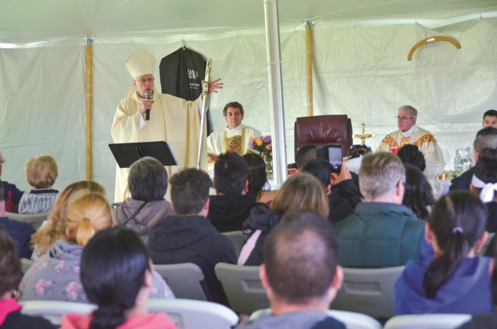 Bishop Earl Boyea's Mass on opening day of the Clinton County soccer league