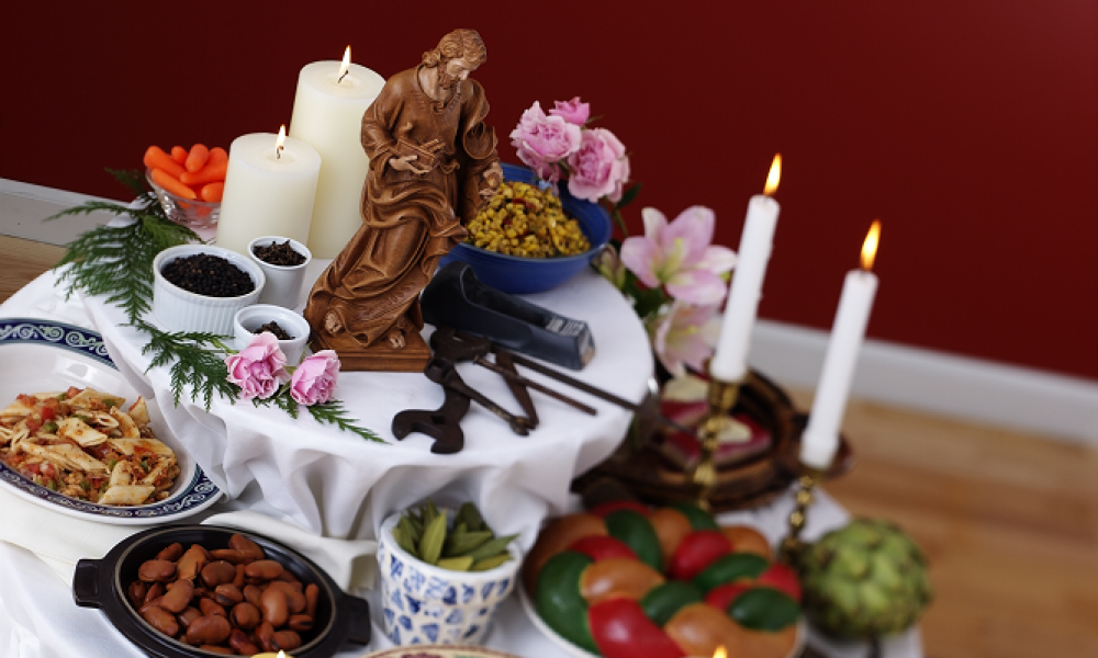 A feast spread on St. Joseph's Table