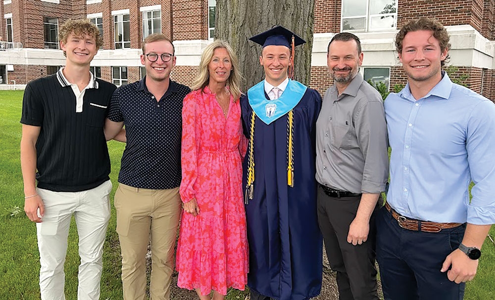 Kate Gross and family: Bryce, Powers Catholic High School class of 2026, Owen, ‘21, Kate, Will, ‘24, Matt and Sam, ‘19