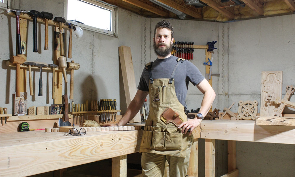 Benjamin Stenlund in his workshop