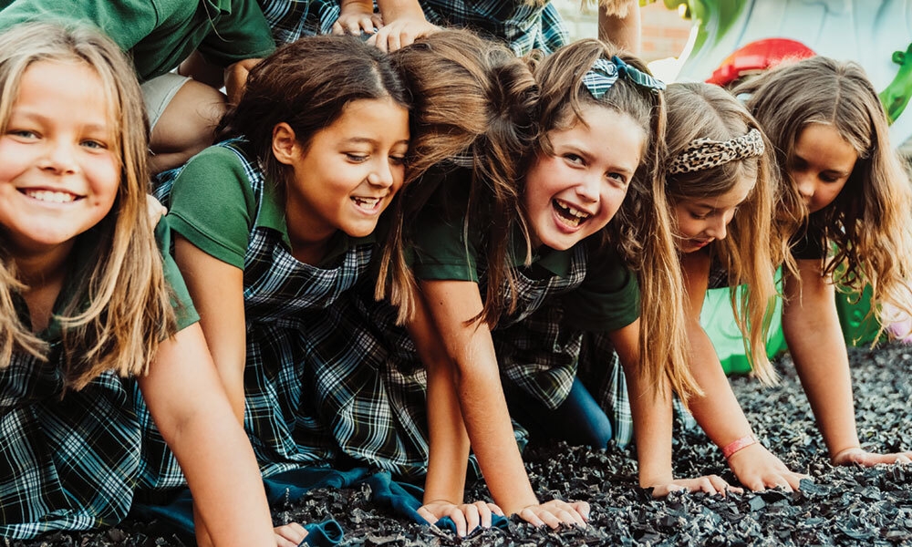 Children playing on dirt