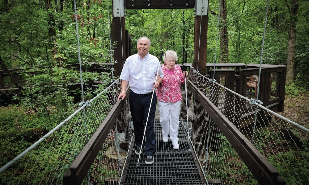Dave and Mary Ann Robinson on the Sky Walk MSU Hidden Lake Gardens, Tipton, Michigan